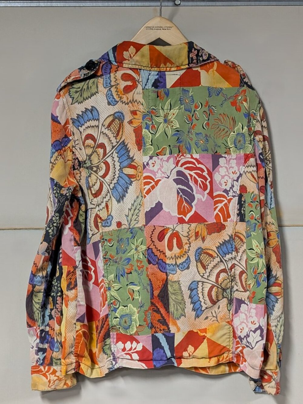 Desigual Patchwork Jacket Size Medium Boho Floral Unique Shacket Artsy - Picture 3 of 11